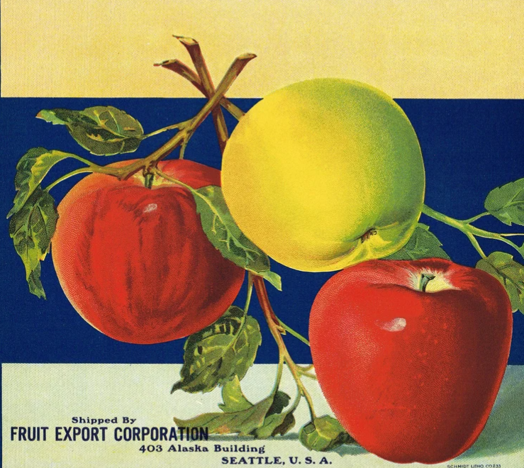 An advertising poster for apples from the 1920s